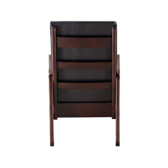 Raina Rocking Chair, Dark Brown PU & Espresso Finish