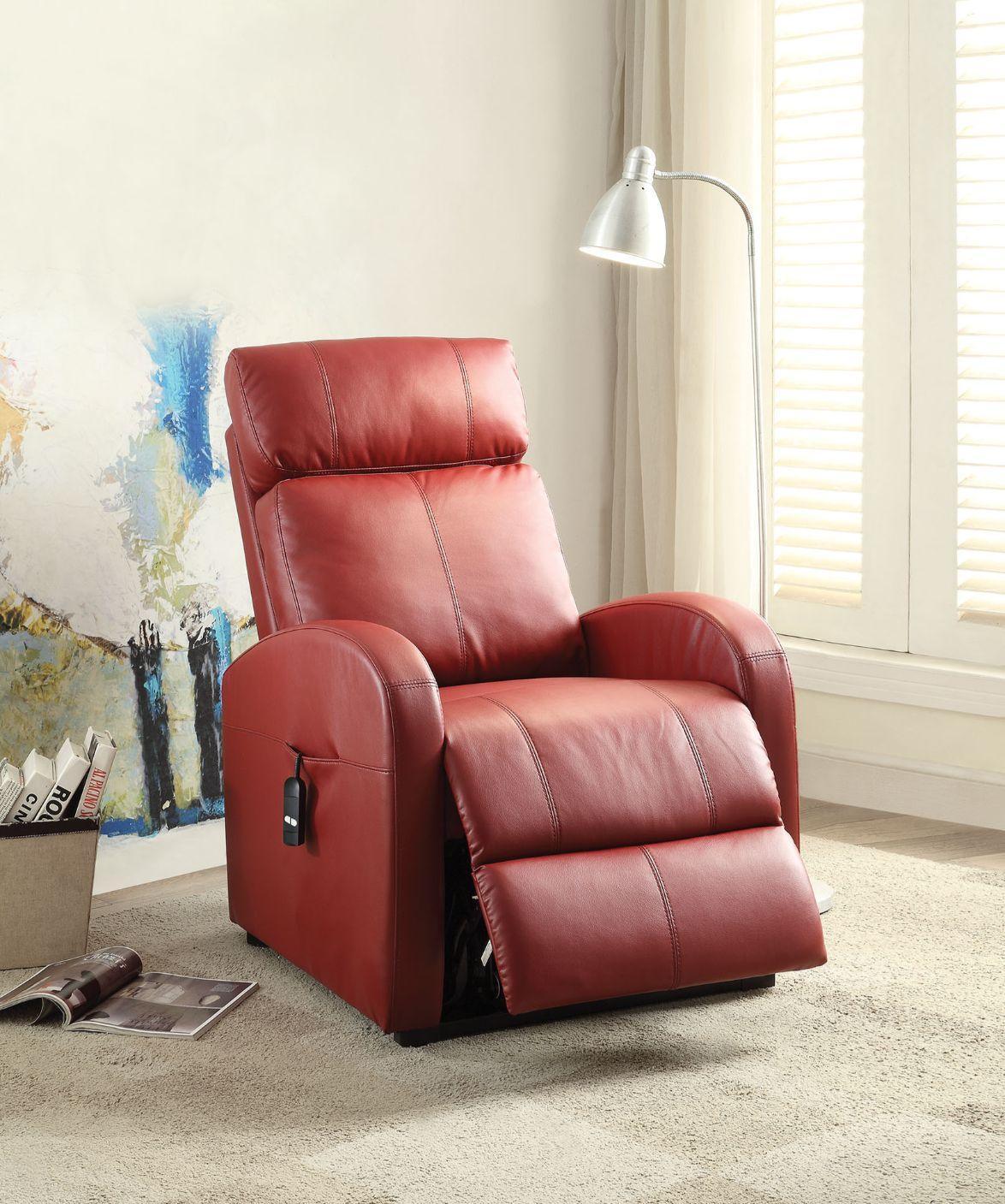 Ricardo Power Motion Recliner w/ Lift, Red PU