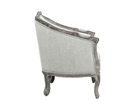 Samael Chair w/Pillow, Gray Linen & Gray Oak Finish
