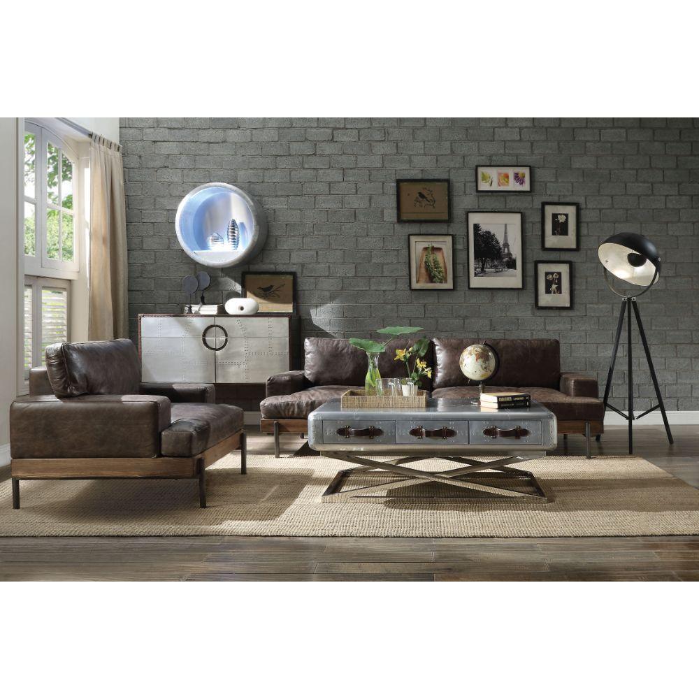 Silchester Sofa, Distress Chocolate Top Grain Leather