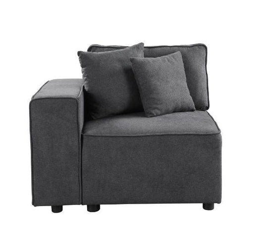 Silvester Modular Left Facing Chair w/2 Pillows, Gray