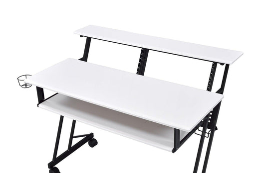 Suitor Music Recording Studio Desk, White & Black