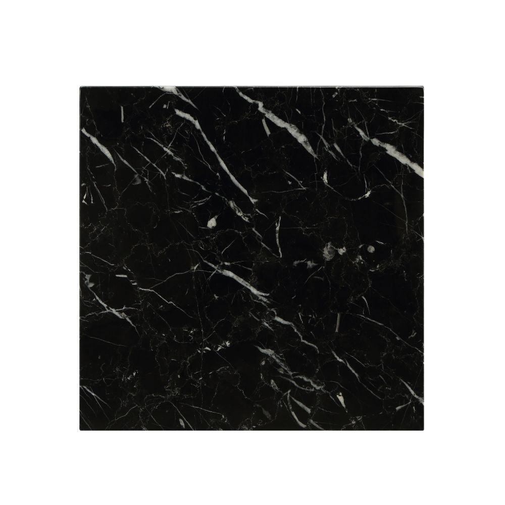 Telestis End Table, Black Marble & Gold Finish