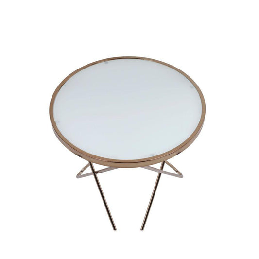 Valora End Table, Champagne & Frosted Glass