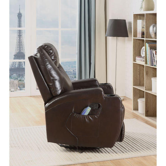 Waterlily Motion Rocker Recliner w/Swivel, Brown