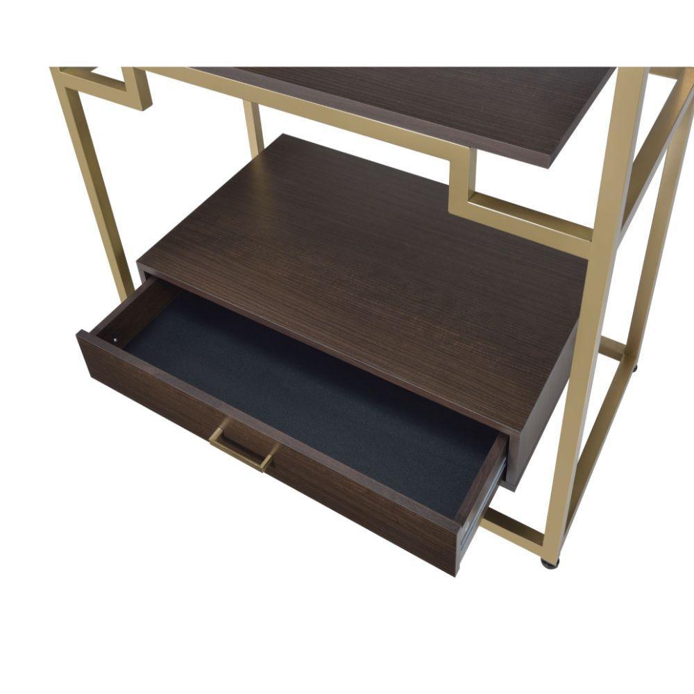 Yumia Bookshelf, Gold & Clear Glass