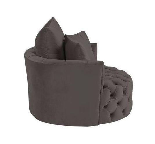Zunyas Accent Chair w/Swivel, Gray Velvet