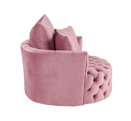 Zunyas Accent Chair w/Swivel, Pink Velvet