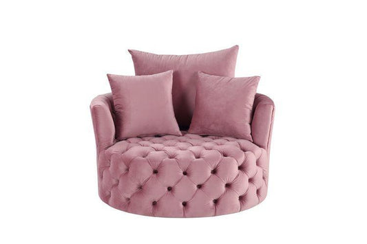 Zunyas Accent Chair w/Swivel, Pink Velvet