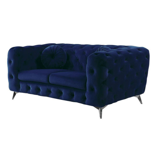 Atronia Loveseat, Blue Fabric