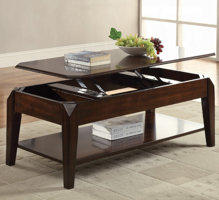 Docila Coffee Table w/Lift Top, Walnut Finish