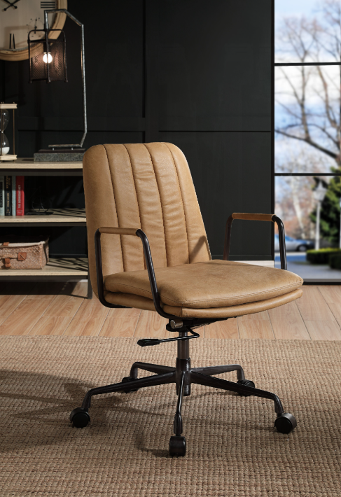 Eclarn Office Chair in Rum Top Grain Leather