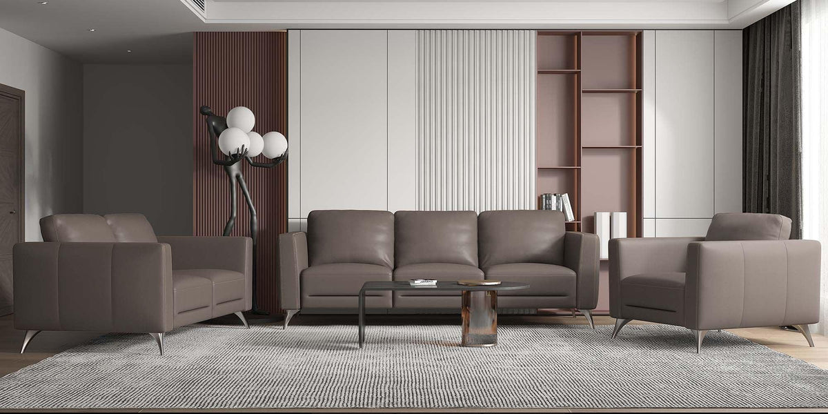 Malaga Loveseat, Taupe Leather