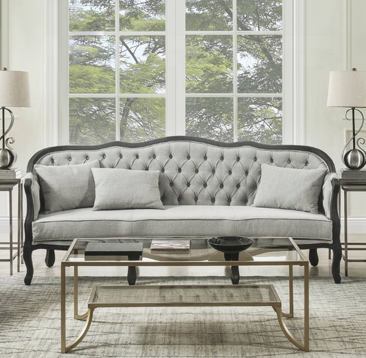 Samael Sofa w/3 Pillows,Dark Brown Finish