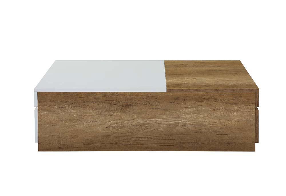 ACME Aafje Coffee Table, Oak & White Finish