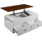 ACME Aafje Coffee Table w/Lift Top, White & Walnut Finish