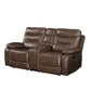 ACME Aashi Loveseat w/Console (Motion), Brown Leather-Gel Match