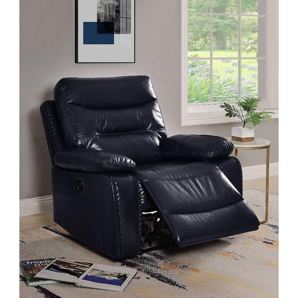 ACME Aashi Recliner , Navy Leather-Gel Match