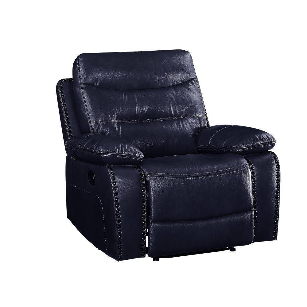 ACME Aashi Recliner , Navy Leather-Gel Match