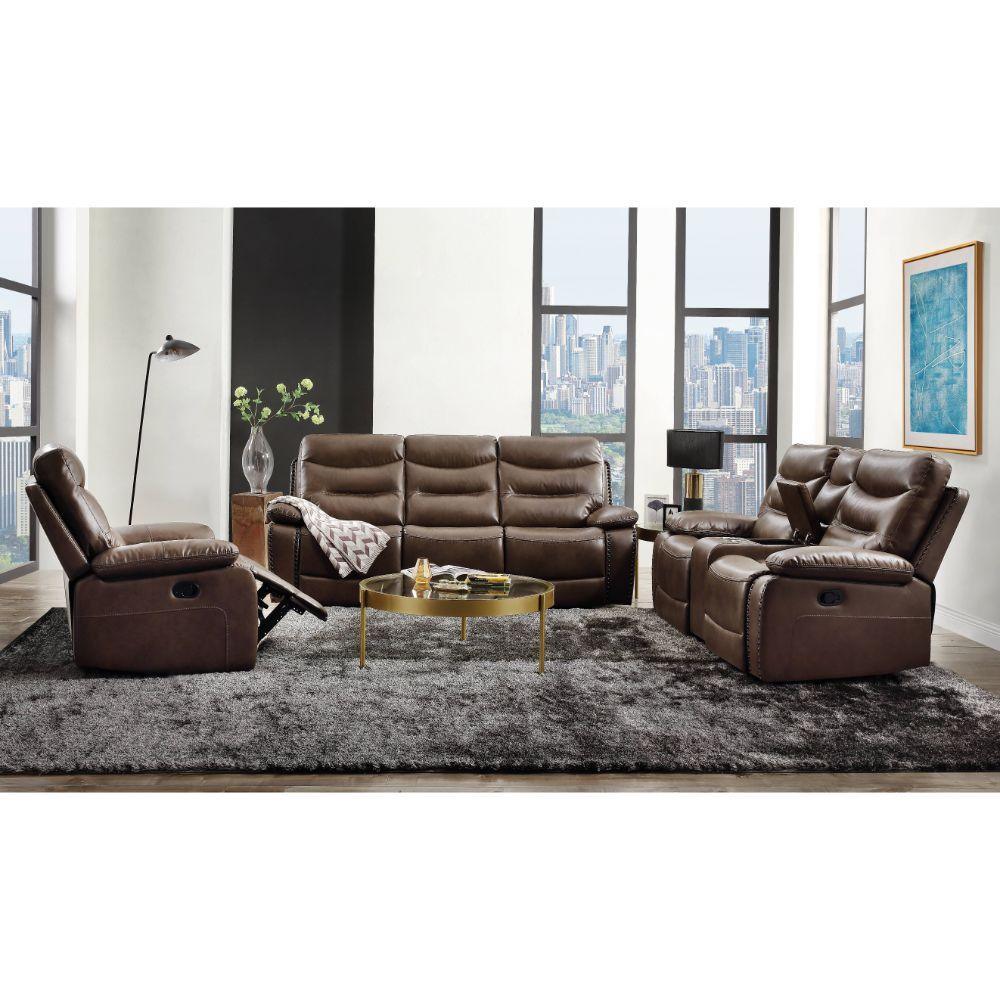 ACME Aashi Sofa (Motion), Brown Leather-Gel Match