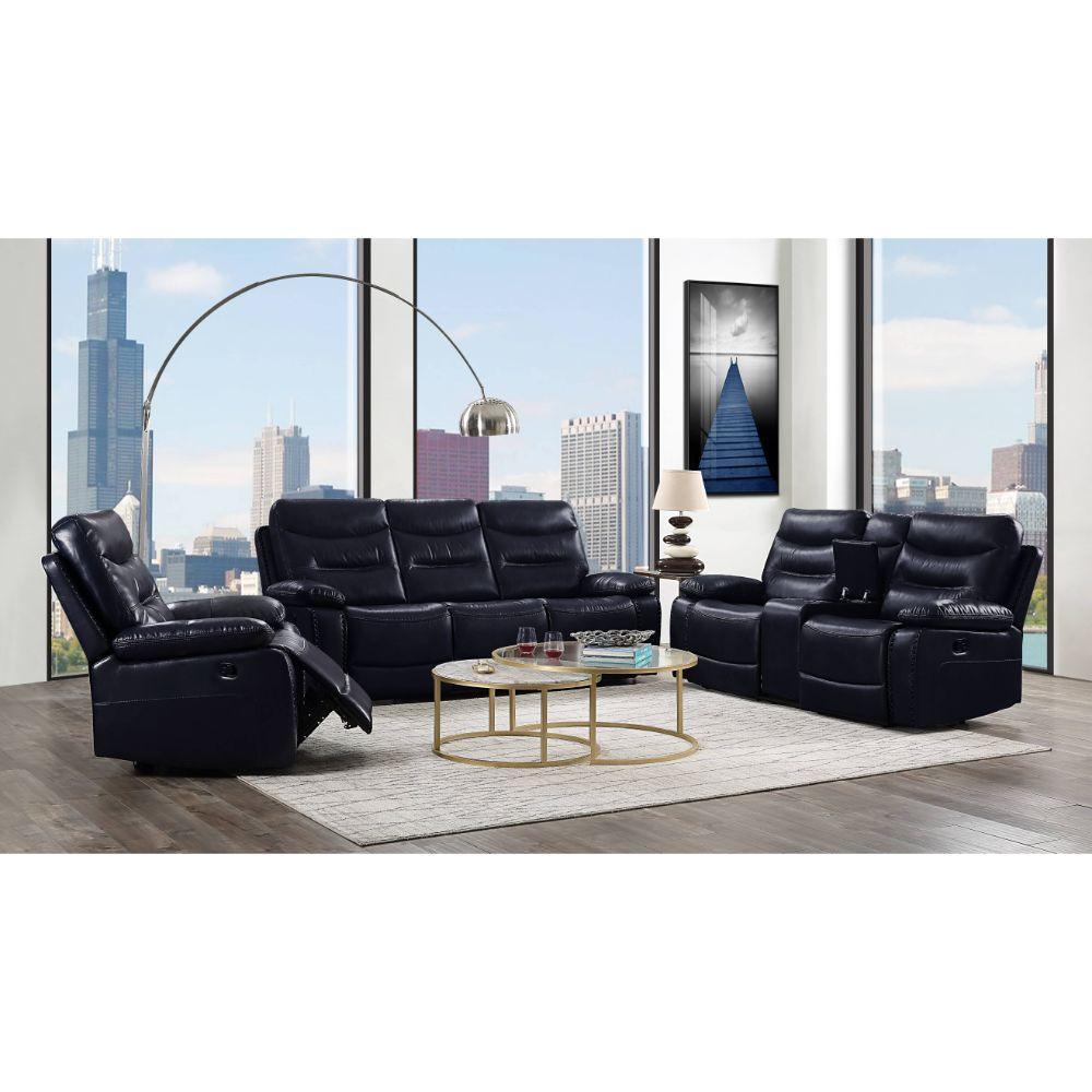 ACME Aashi Sofa (Motion), Navy Leather-Gel Match