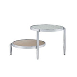 ACME Abbe Coffee Table, Glass & Chrome Finish