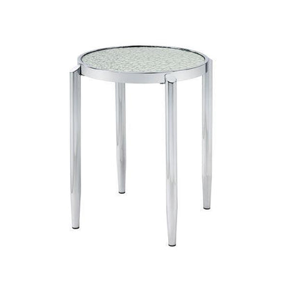 ACME Abbe End Table, Glass & Chrome Finish