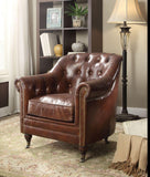 ACME Aberdeen Chair, Vintage Dark Brown Top Grain Leather