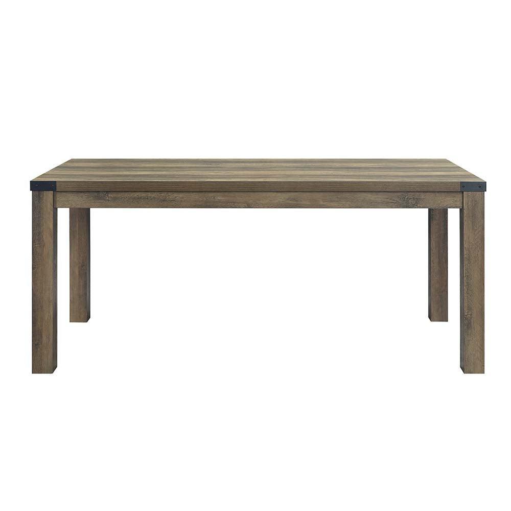 ACME Abiram Dining Table, Rustic Oak Finish