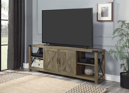 ACME Abiram TV Stand, Rustic Oak Finish