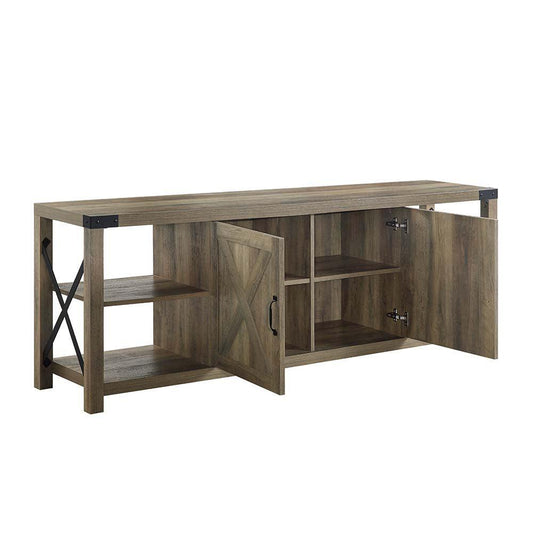 ACME Abiram TV Stand, Rustic Oak Finish