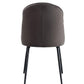 ACME Abraham Side Chair, Gray Fabric & Black Finish