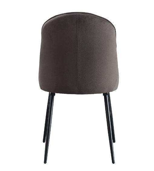 ACME Abraham Side Chair, Gray Fabric & Black Finish