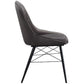 ACME Abraham Side Chair, Gray Fabric & Black Finish