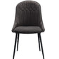 ACME Abraham Side Chair, Gray Fabric & Black Finish