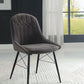 ACME Abraham Side Chair, Gray Fabric & Black Finish