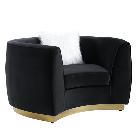 ACME Achelle Chair w/pillow, Black Velvet