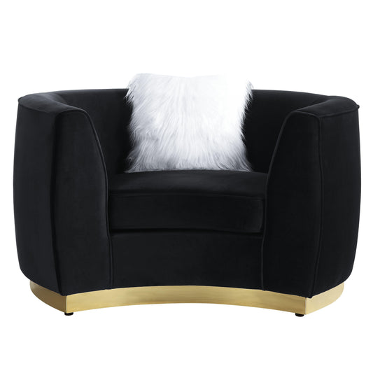 ACME Achelle Chair w/pillow, Black Velvet