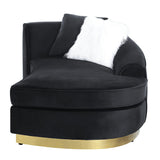 ACME Achelle Chaise w/2 Pillows, Black Velvet