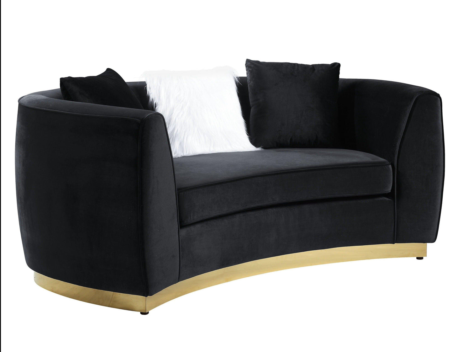 ACME Achelle Loveseat w/3 Pillows, Black Velvet