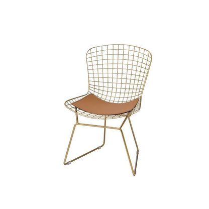 ACME Achellia Side Chair (Set-2), Whiskey PU & Gold