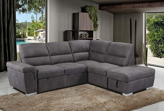 ACME Acoose Sleeper Sectional Sofa , Gray Fabric