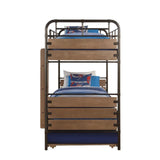 ACME Adams Twin/Twin Bunk Bed & Trundle, Antique Oak 37760