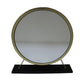 ACME Adao Vanity Mirror & Stool, Faux Fur, Mirror, Black & Brass Finish