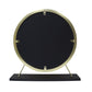 ACME Adao Vanity Mirror & Stool, Faux Fur, Mirror, Black & Brass Finish