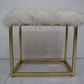 ACME Adao Vanity Mirror & Stool, Faux Fur, Mirror, Pink & Gold Finish