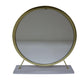 ACME Adao Vanity Mirror & Stool, Faux Fur, Mirror, White & Brass Finish