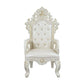 ACME Adara Arm Chair (Set-2), White PU & Antique White Finish