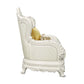 ACME Adara Chair w/2 Pillows, White PU & Antique White Finish