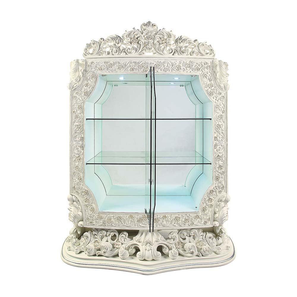 ACME Adara Curio , Antique White Finish